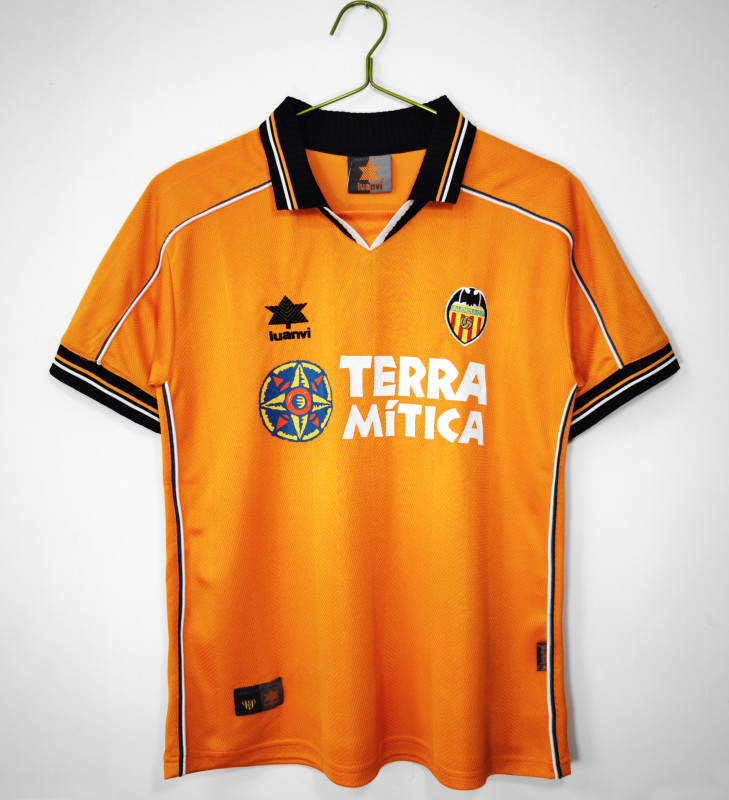 1999-2000 Mens Valencia away Retro Soccer Jersey