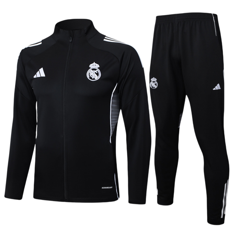 2025-26 Kids Real Madrid Jacket Black  Training Suit