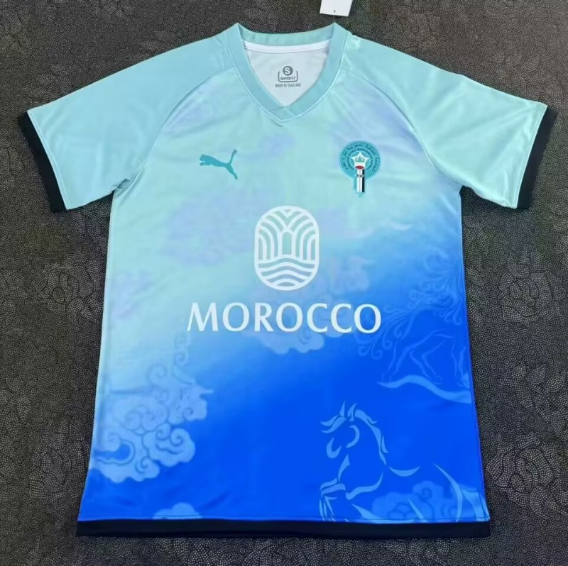 2025-26  Mens Morocco blue  soccer Jersey