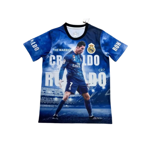 2025-26 Mens Real Madrid  blue Special Edition Fans Training Shirts