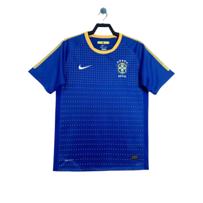 2010 Mens Retro Brazil blue  Away Soccer Jersey