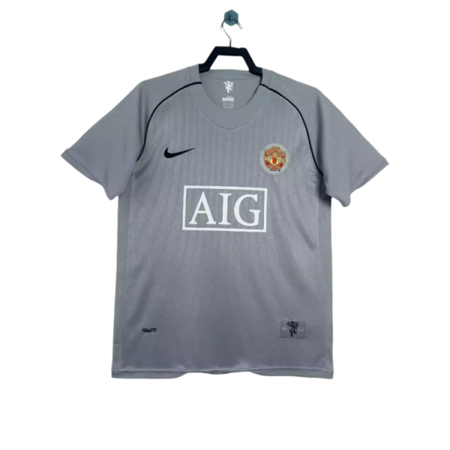 2007-08 Mens Manchester United white Retro goalkeeper Soccer Jersey