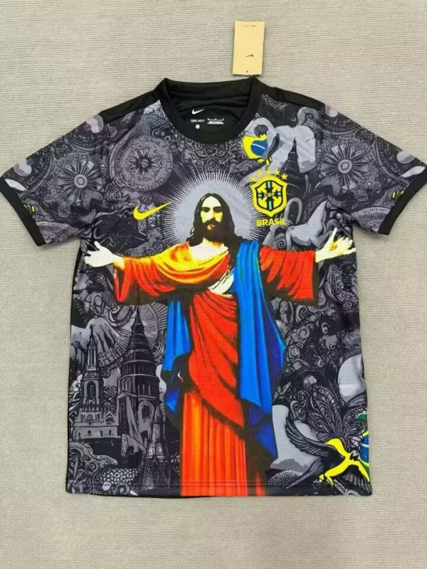 2025-26 Mens Brazil Brazilian Red Dress Goddess   Fans Soccer Jersey