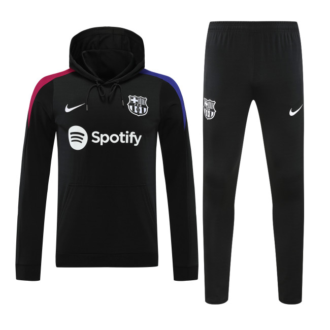 2024/25  Mens Barcelona Hoodie Sweatshirt + Pants Training Suit  black