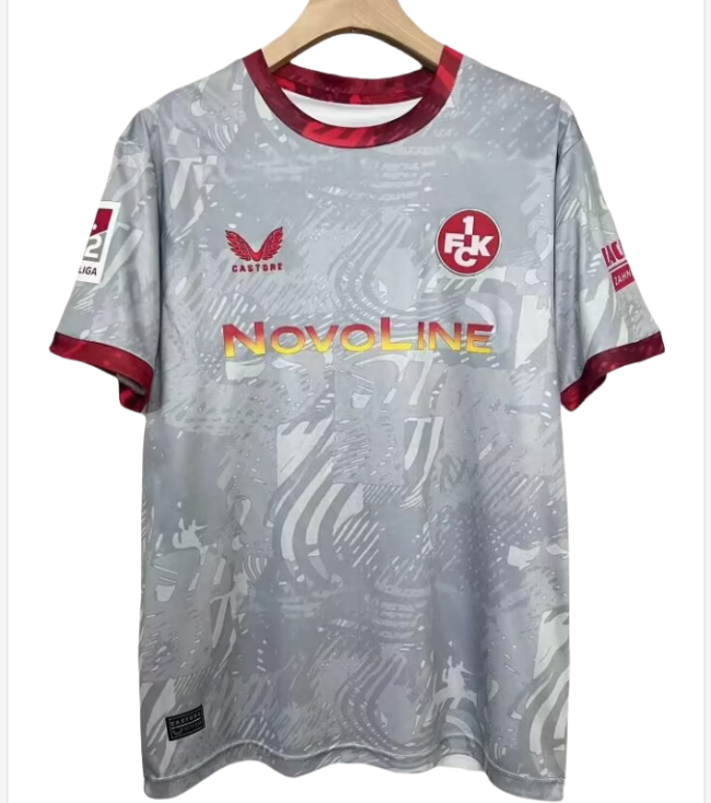 2025-26 Mens Kaiserslautern  light gray  away soccer jersey