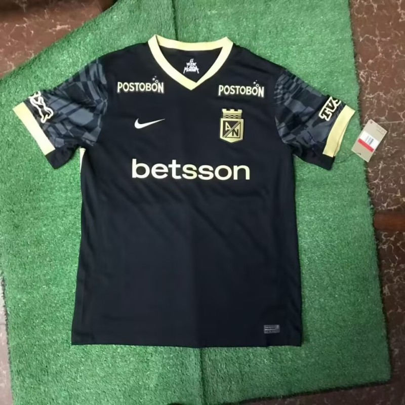 2025-26 Mens  Atletico Nacional away black soccer jersey
