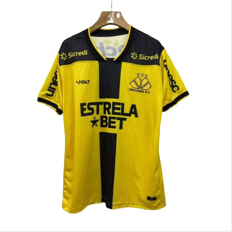 2025-26 Mens Criciuma Esporte Clube home yellow soccer jersey