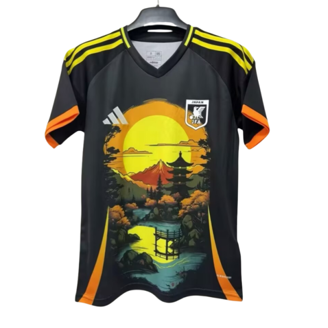 2025-26 Mens Japan Falling Tower Black soccer Jersey