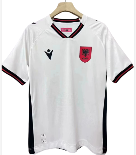 2025-26 Mens  Albania white away Fans Soccer Jersey