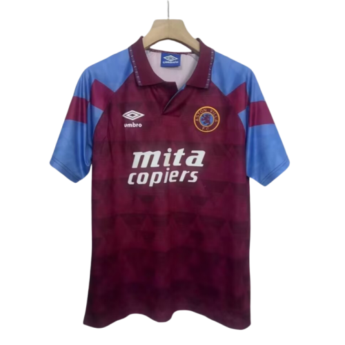 1990 Mens Aston Villa  red Retro home soccer  Jersey
