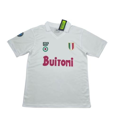 1987-88 Mens  Napoli white Retro Soccer Jersey