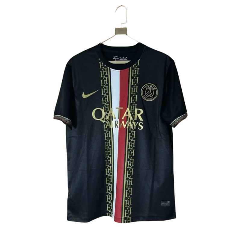 2025-26 Mens PSG Special Edition Black Gold Soccer Jersey
