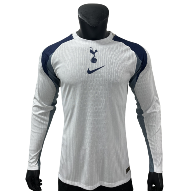 2025-26 Mens Tottenham Hotspur white  Player  home Long Sleeve   Soccer Jersey