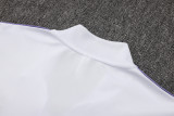 2024/25 Mens Real  Madrid white Retro version Half-pull Training Suit