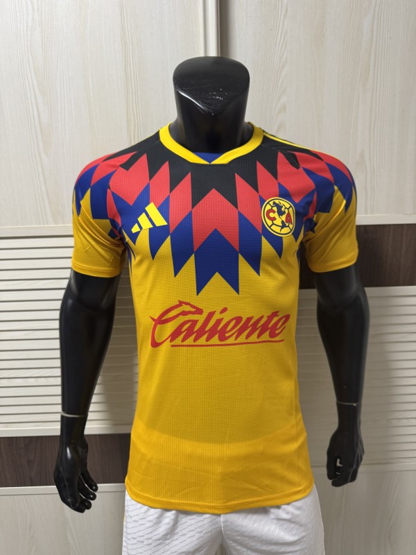 2025-26 Mens  Club America yellow Player Version Soccer Jersey
