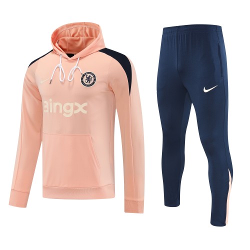 2025-26 Mens Chelsea Hoodie Sweatshirt + Pants Training Suit orange