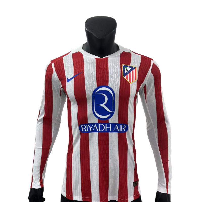 2025-26 Player version Mens Atletico Madrid  home jersey soccer Long sleeve