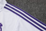 2024/25 Mens Real  Madrid white Retro version Half-pull Training Suit