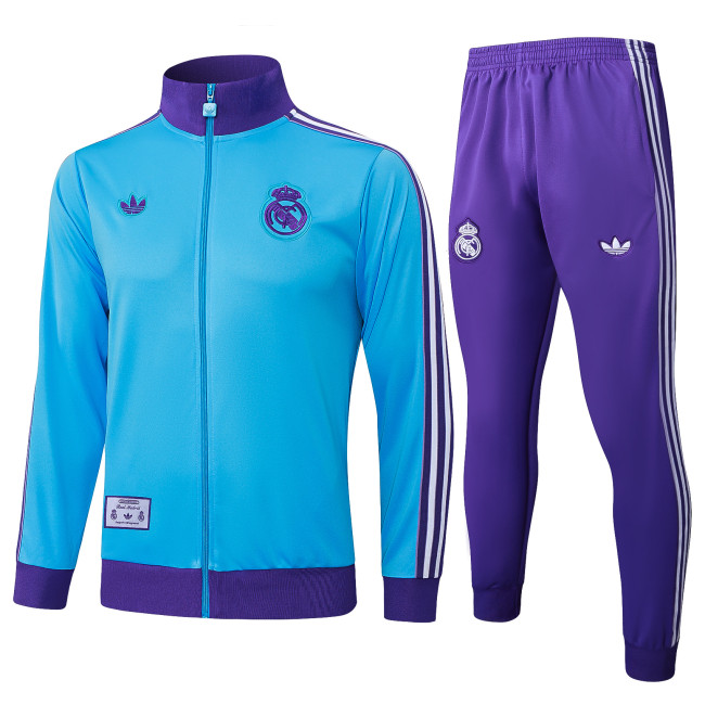 2025-26 Mens Real Madrid blue Jacket Training Suit