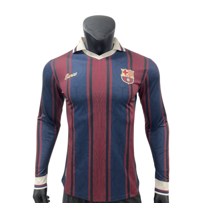 2025-26 Mens Barcelona Player 125th anniversary  Long sleeve  soccer Jersey
