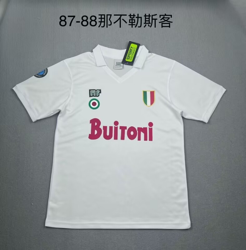 1987-88 Mens  Napoli white Retro Soccer Jersey