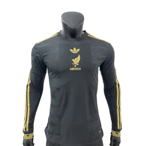 2025-26 Mens Mexico black Player Long Sleeve Soccer Jersey