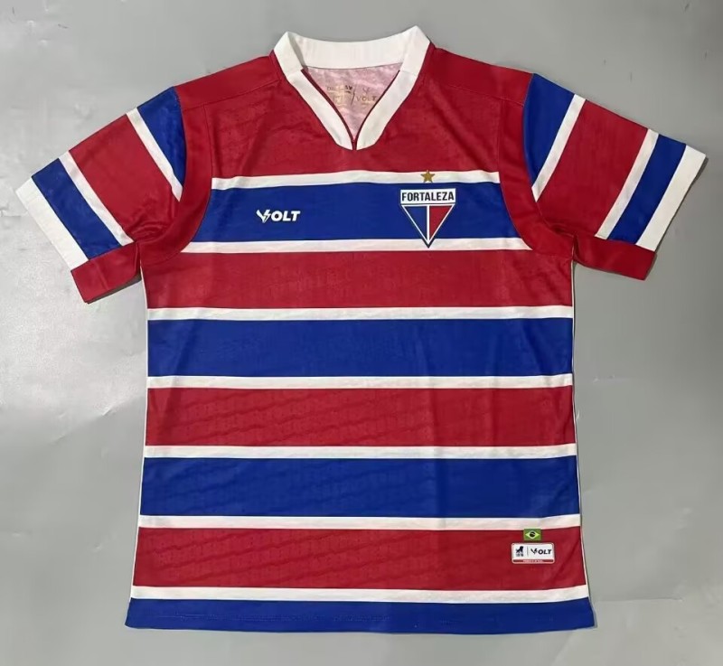 2025-26Mens Fortaleza Red and Blue Fans Soccer Jersey