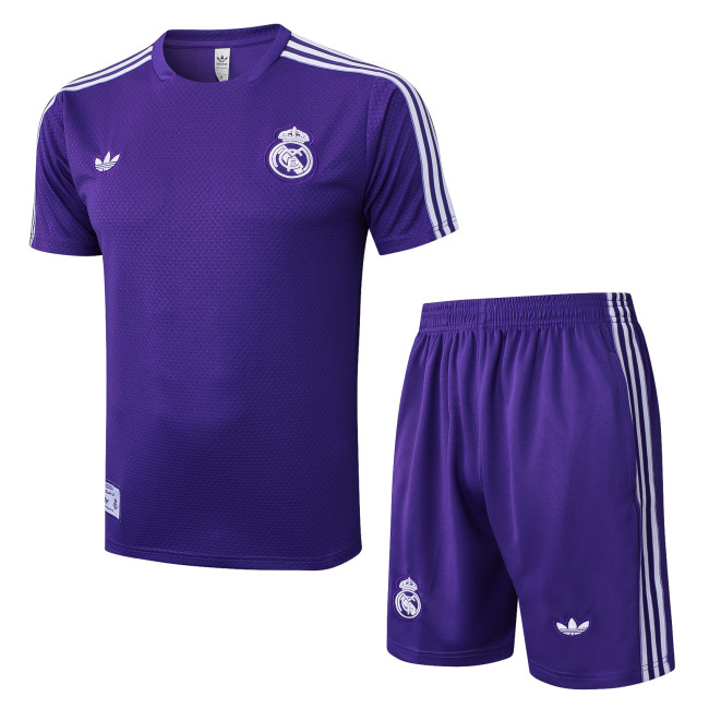 2025-26 Mens  Real Madrid Purple Retro Edition  Training Short Suit