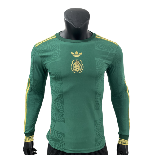 2025-26 Mens Mexico green Player Long Sleeve Soccer Jersey