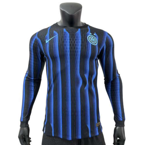 2025-26 Mens Inter Milan  Player Version blue  home Long sleeve  Jersey