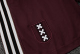 2025-26 Mens Ajax Deep jujube red Retro version Training Short Suit