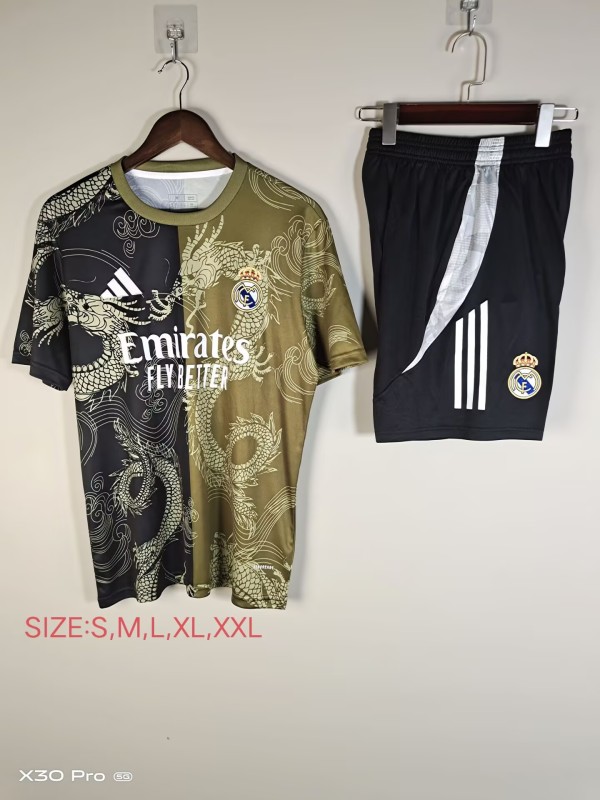 2025-26 Mens  Real Madrid  Double Dragon Pattern  Training Short Suit