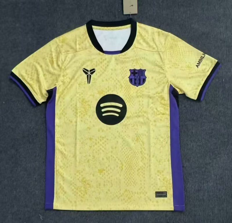 2025-26 Mens Barcelona away yellow soccer Jersey