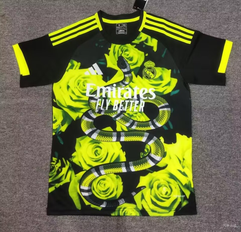 2025-26 Mens  Real Madrid Green snake pattern  Jerseys  soccer