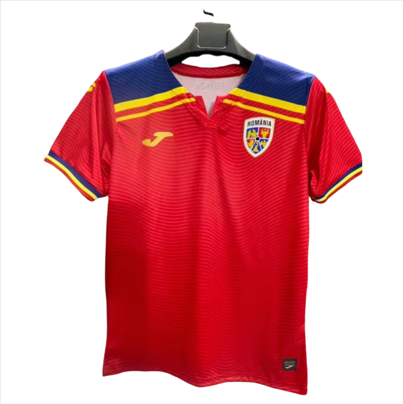 2025-26 Mens Romania red away  Fans Soccer Jersey