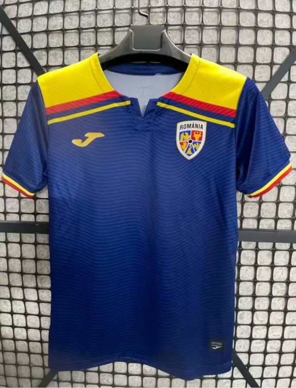 2025-26 Mens Romania blue Third away  Fans Soccer Jersey