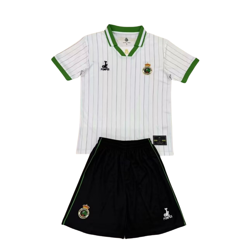 2025-26 KIDS Racing de Santander white anniversary edition soccer jersey