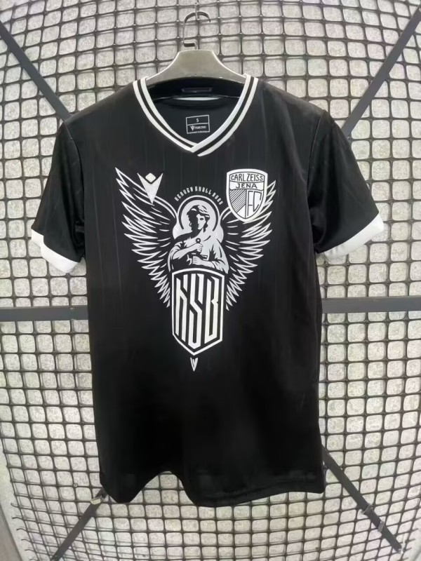 2025-26  Mens FC Carl Zeiss Jena black soccer jersey
