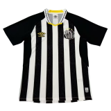 2526 Mens  Santos away Black and white soccer jersey