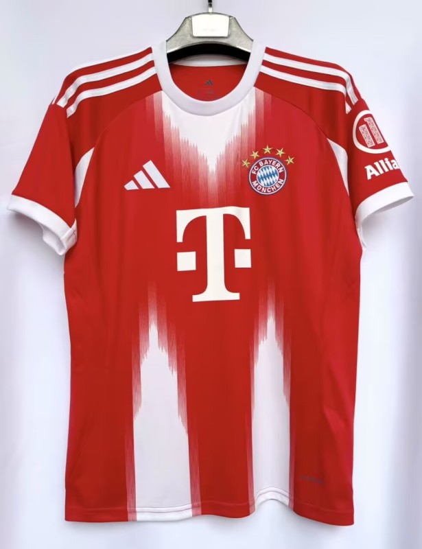 2025-26 Mens Bayern Munich red  home  soccer Jersey
