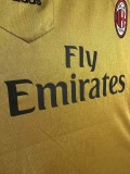 2013-14 Mens AC Milan Retro yellow  Away Soccer Jersey
