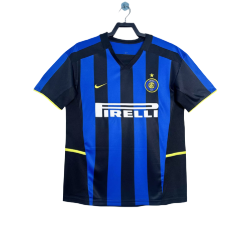 2002-03 Mens Inter Milan black Retro home soccer  Jersey
