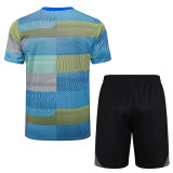 2025-26 Mens  Real Madrid  Blue green stripe inkjet  Training Short Suit