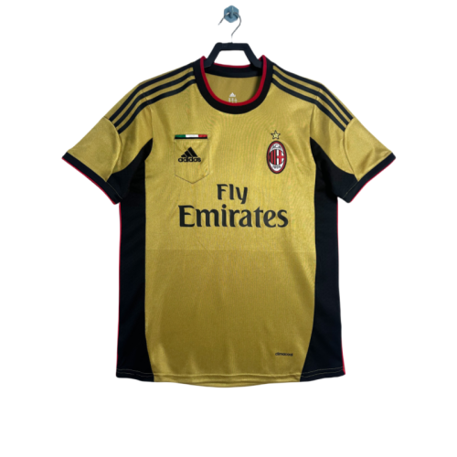 2013-14 Mens AC Milan Retro yellow  Away Soccer Jersey