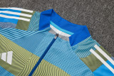 2024/25 Mens Real  Madrid Blue green stripe inkje  Half-pull Training Suit