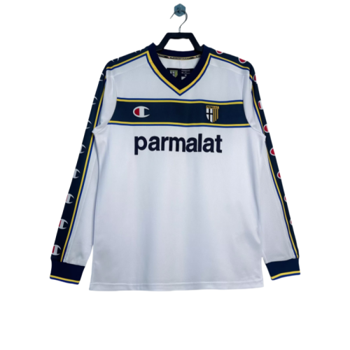 2002-03Mens  Parma Calcio  white  Retro away  Jersey Long Sleeve