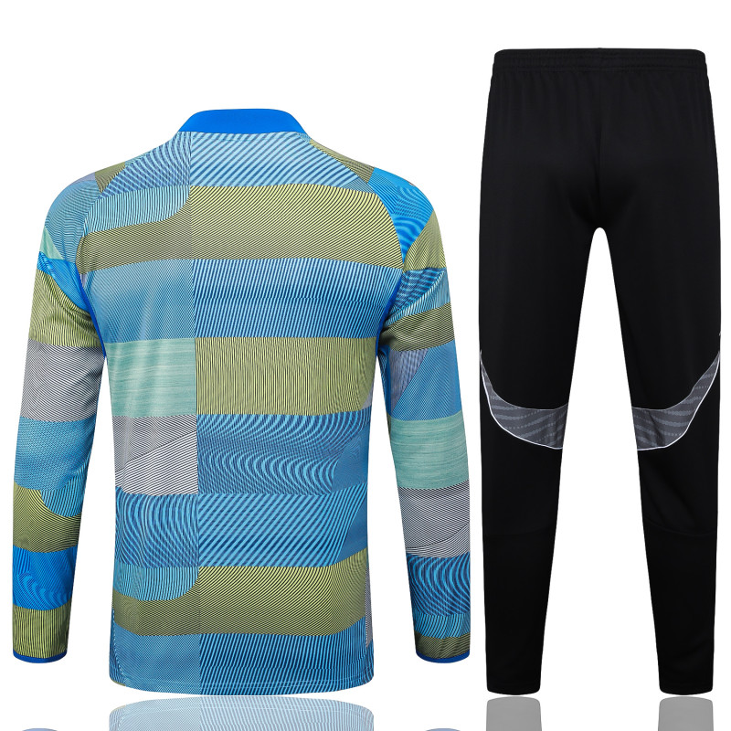 2024/25 Mens Real  Madrid Blue green stripe inkje  Half-pull Training Suit
