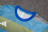 2025-26 Mens  Real Madrid  Blue green stripe inkjet  Training Short Suit