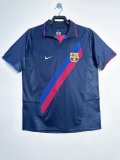 2002-03 Mens Barcelona black Retro Third  away Soccer Jersey