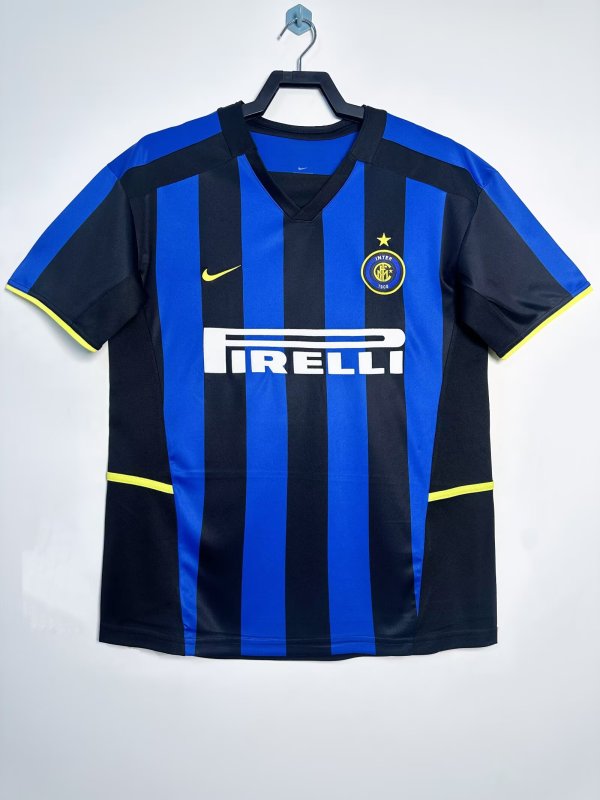2002-03 Mens Inter Milan black Retro home soccer  Jersey